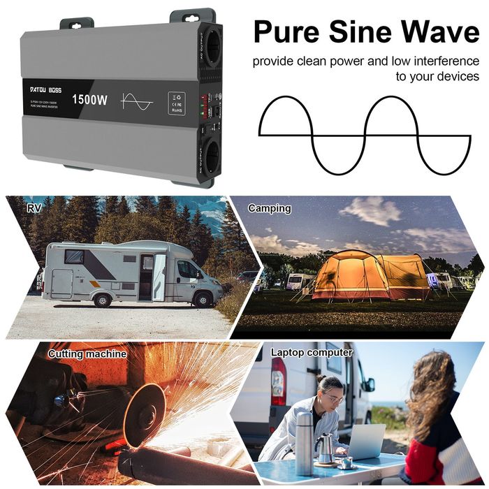 Інвертор DATOUBOSS 1500 Вт з чистим синусом