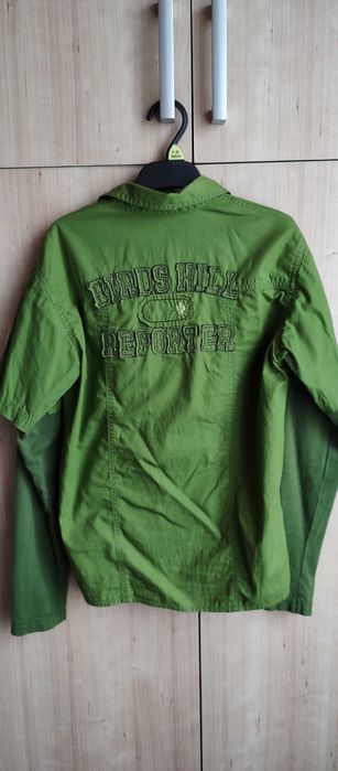 Jeansy ocieplane chłopięce 152 + koszula reporter 152 + longsleev