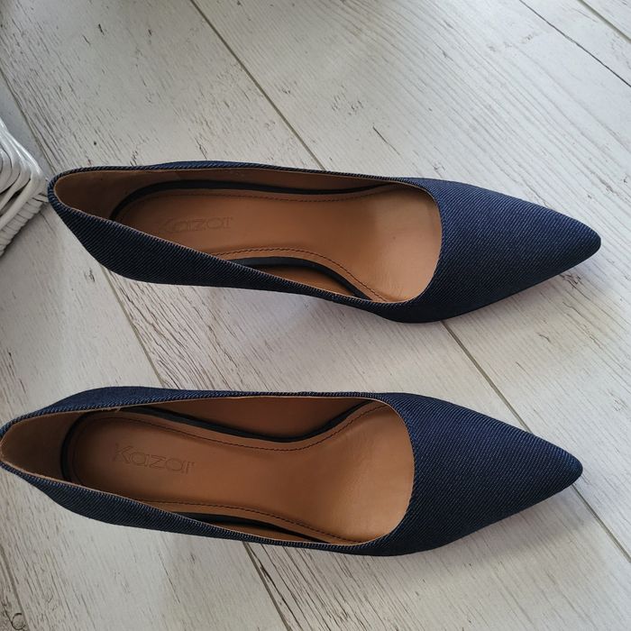 Szpilki Kazar ciemny jeans 36.