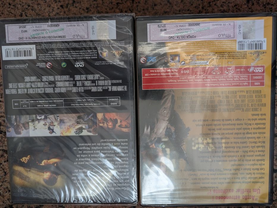 DVDs clássicos Chuck Norris - Na embalagem