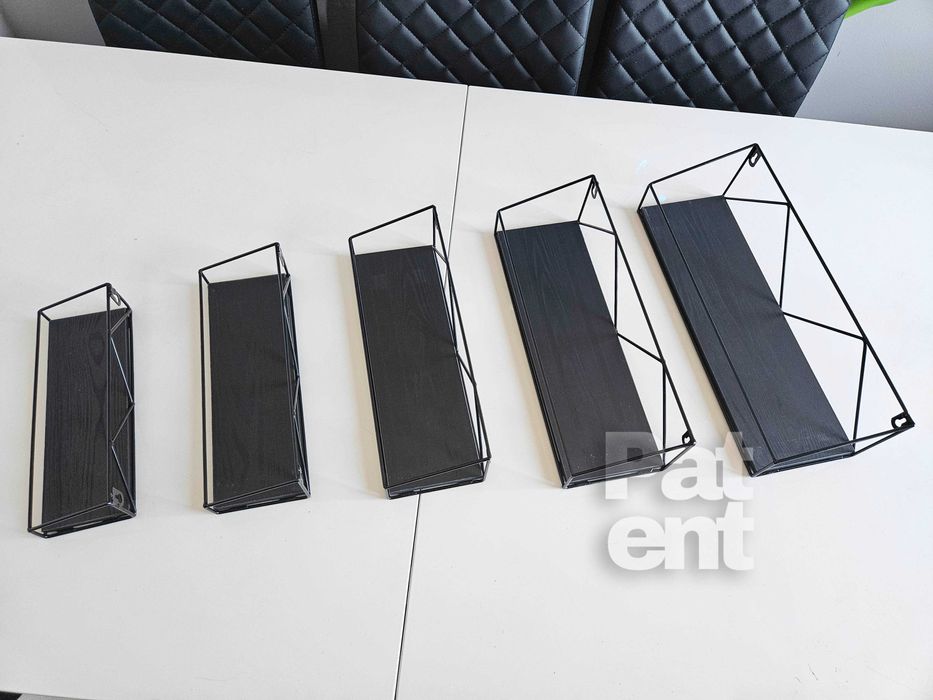 Loftowe kwietnik dekoracja ścienna półki 5 sztuk czarna