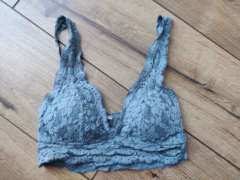 Oysho bralette z dekoltem halter miętowy S stanik