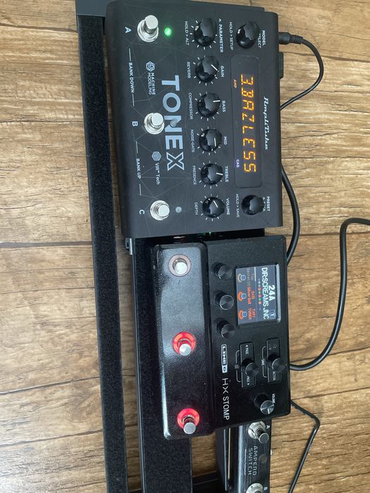 Efekty do gitary Pedalboard +Tonex +Hx stomp + ampero