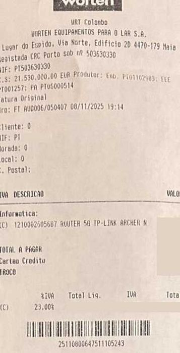 Router 5G TP-Link Archer NX210 (Wi-Fi 6 AX1800) – Como novo