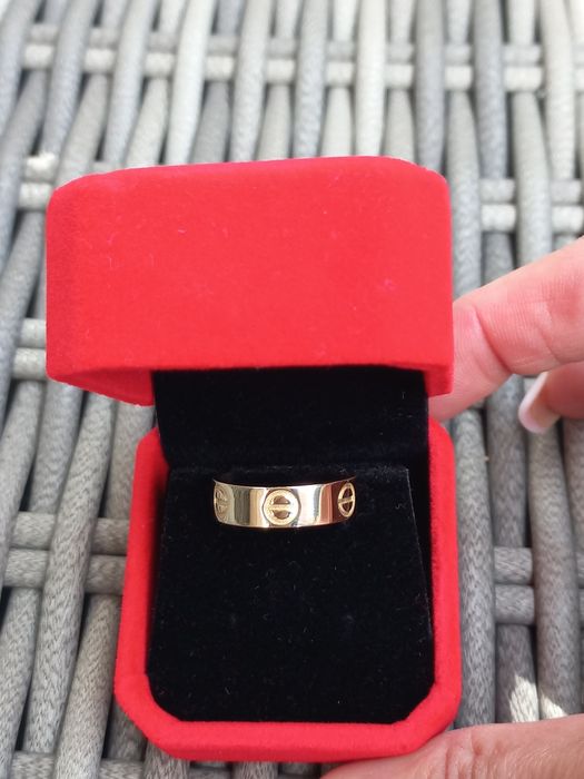 Piękny złoty pierścionek obrączka w stylu cartier 585/6,17g
