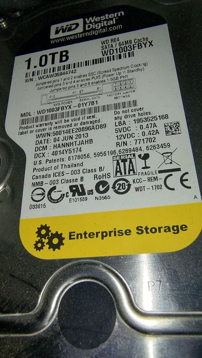 Western Digital RE4 1TB SATA || o kodzie WD1003FBYX