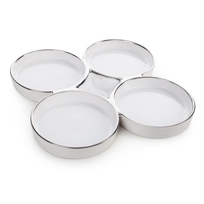 Patera ceramiczna 25x25x6 Mabel 01 biała