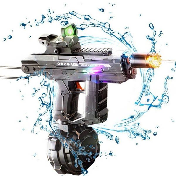 Водяний пістолет UZI акумуляторний з світящім прицілом та глушником