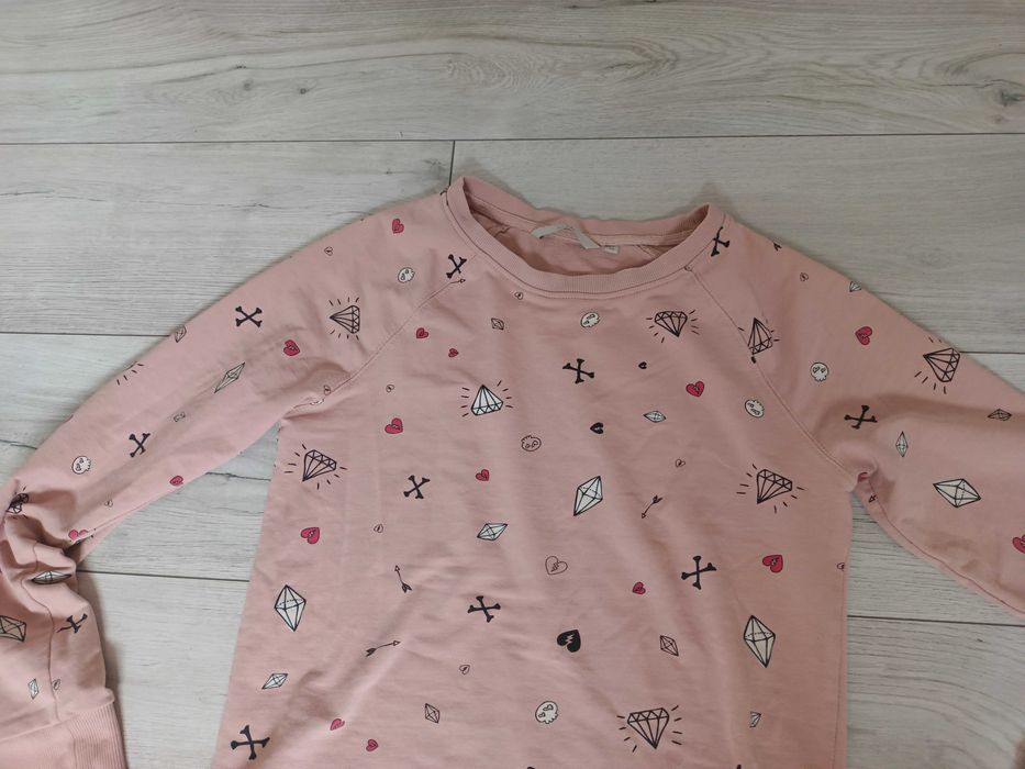 Bluza damska C&A clockhous XS S diamenty zgaszony róż piękna