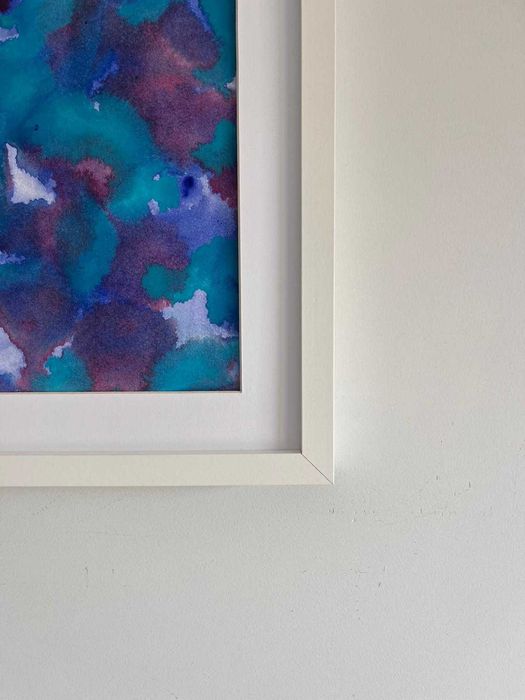 Quadro - Pintura abstrata em acrílico com moldura