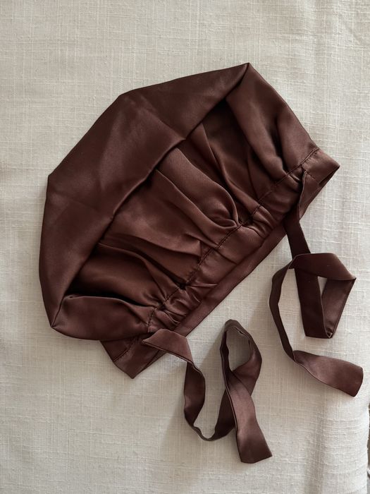 Czepek jedwabny z wiązaniem real silk mulberry
