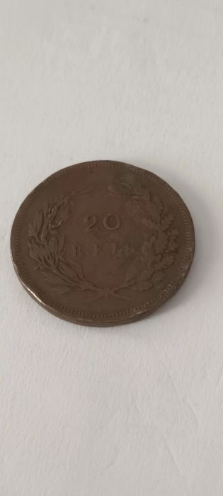 Moeda Monarquia 20 reis 1893 Rei D Carlos
