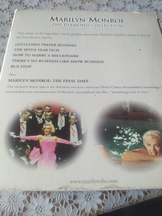 Marilyn Monroe The Diamond Collection. 6 kaset VHS.