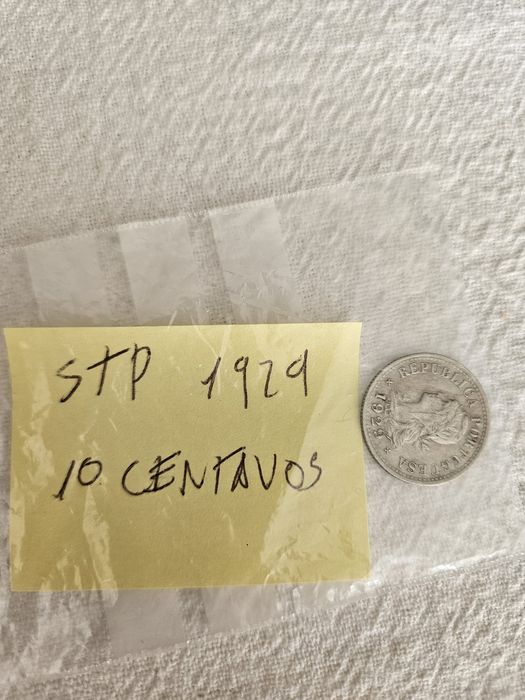 Moeda de 1929 10 centavos de STP