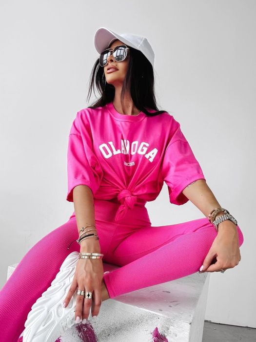 Komplet O la voga roż S, tshirt Rouge, legginsy Belle