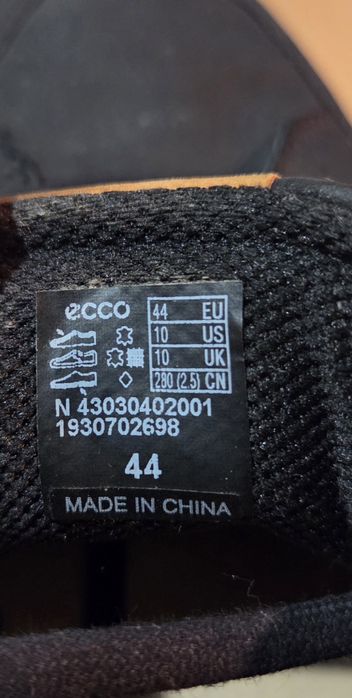 Skórzane buty sneakersy ECCO Soft 7 Męskie r. 44 Czarne Nubuk