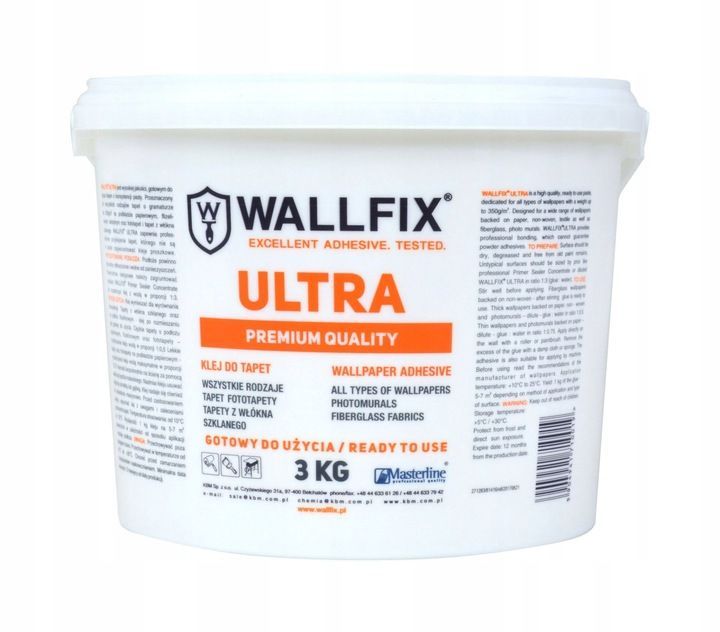 Klej gotowy do tapet WALLFIX ULTRA 3KG! Mocny klej do tapet!
