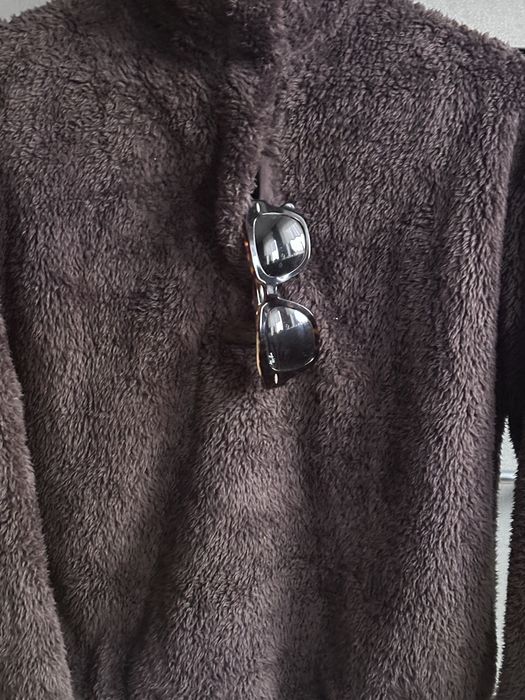 H&M brązowa czekoladowa bluza crop lekka pluszowa 36 S super stan