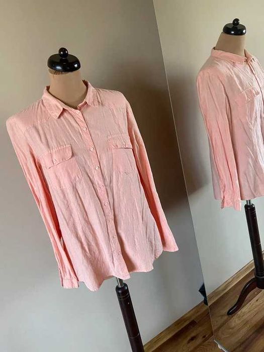 Xxxl 44 46 +size brzoskwinia morela bawelna koszula organic basic