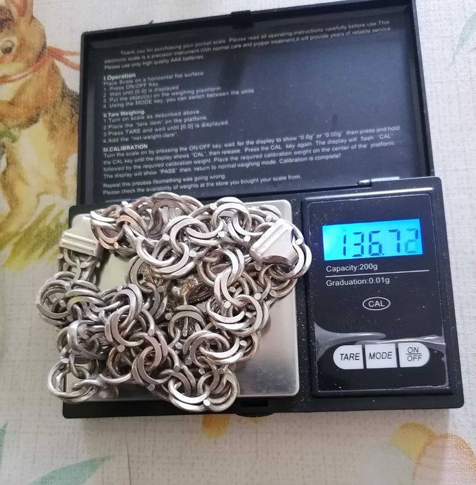 Łańcuch garibaldi srebro kajdan 136g