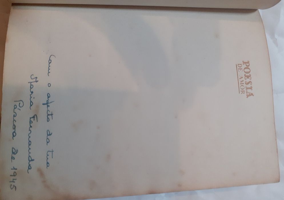 Livro antigo Antologia Portuguesa Poesia do Amor