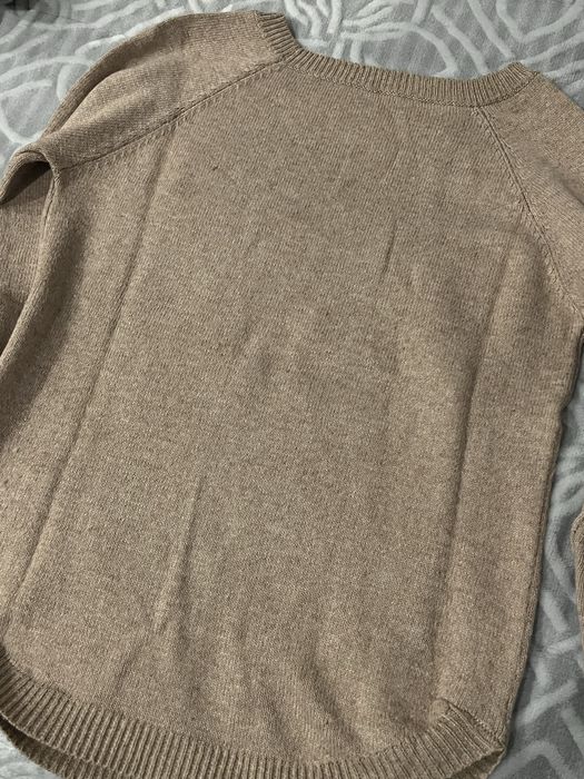 Camisola de lã castanha/bege