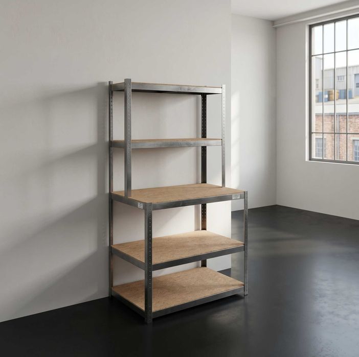 Nowy Regał Metalowy 180x100x60 Cm 5 Półek Stół Warsztatowy 825 Kg Garaż Magazyn Warsztat