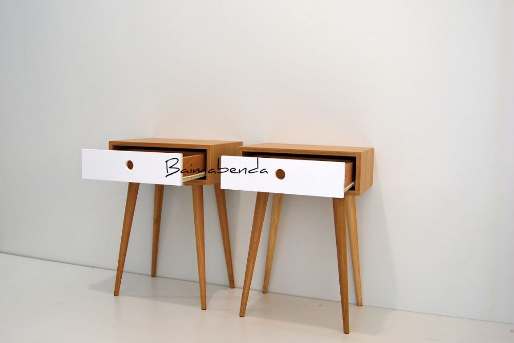 Par de Mesas de Cabeceira retro vintage estilo nordico