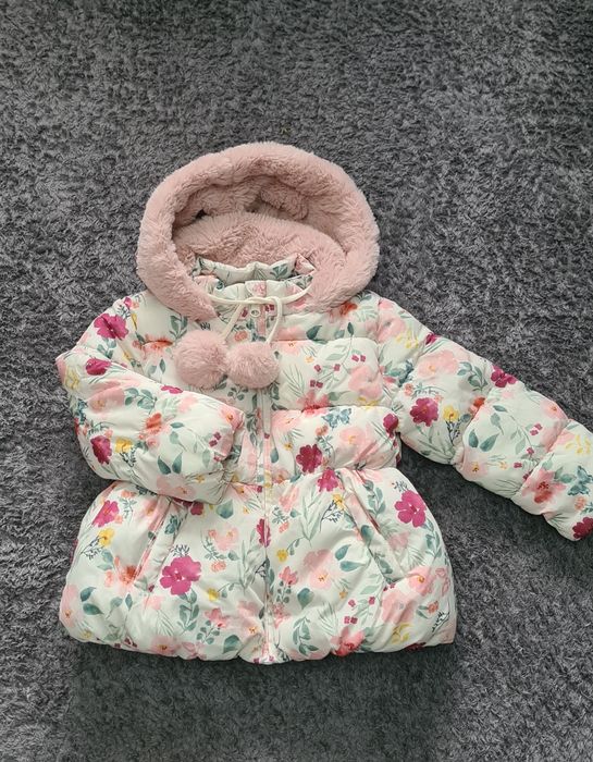Kurtka zimowa kwiaty r.92