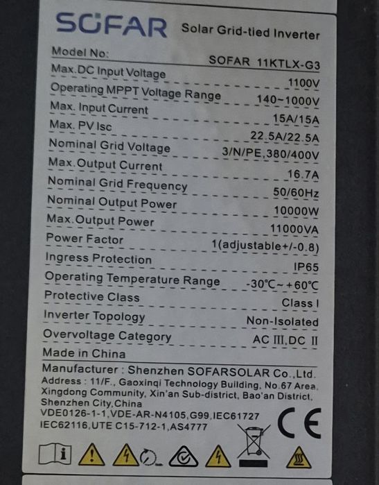 Falownik Sofar 11KTLX.G3