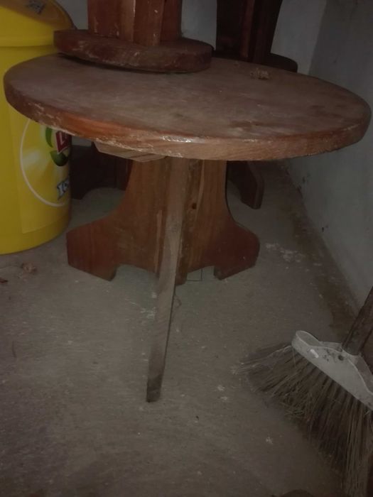 Set consisting of a table and four benches, handmade.64584747964545124