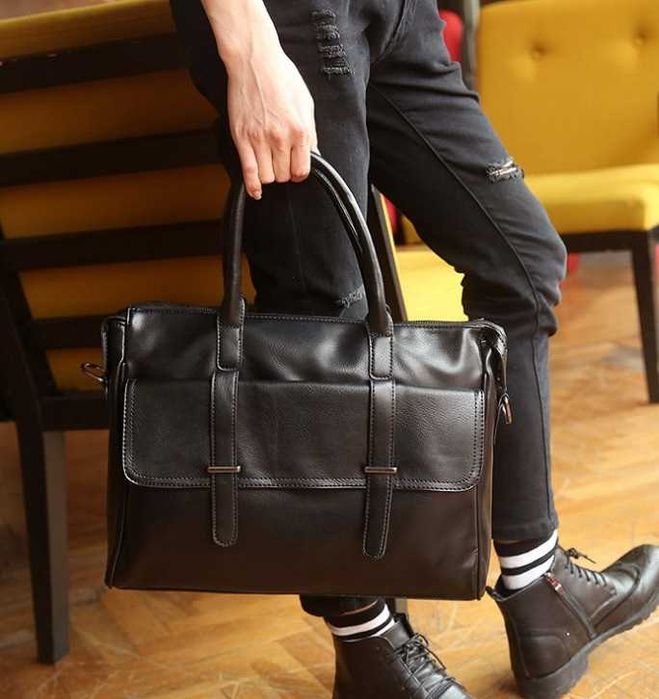 Чоловіча мужская кожаная модная стильна сумка для документів портфель