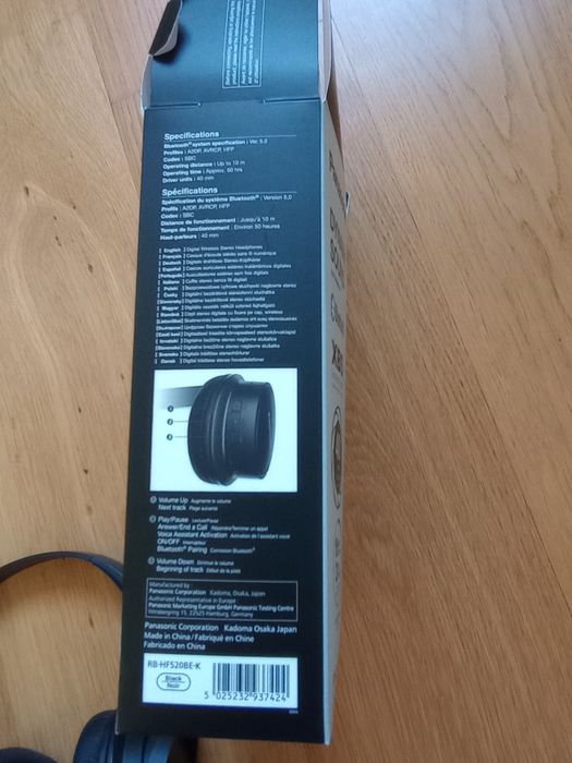 Słuchawki bezprzewodowe na uszne Panasonic