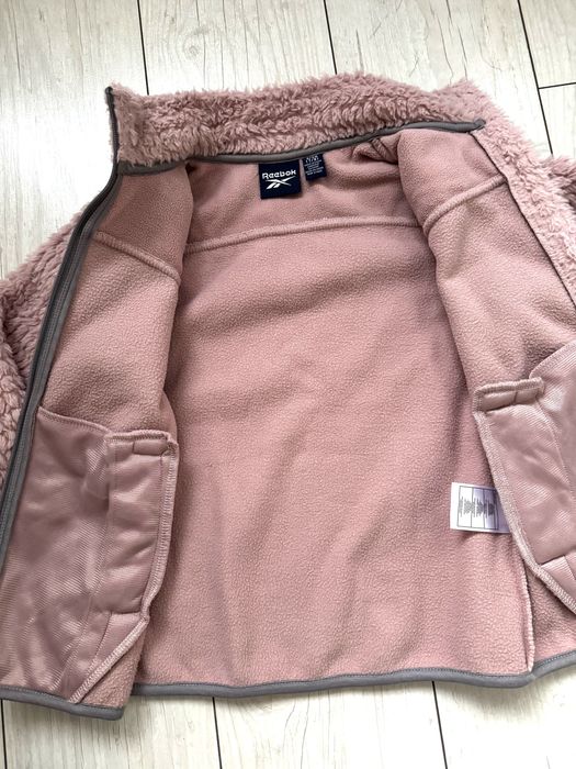 Ciepła bluza kurtka różowa Reebok 122 128 miś