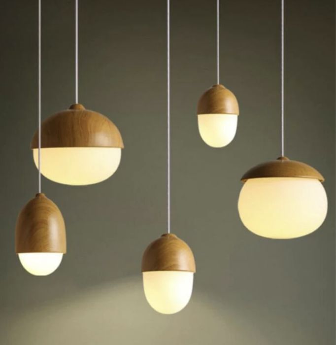 2x novo na caixa bolota candeeiro de suspensão redondo luz