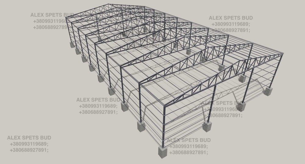 Побудуємо ангар склад під ключ 18х30 18х40 18х50 без центральних колон