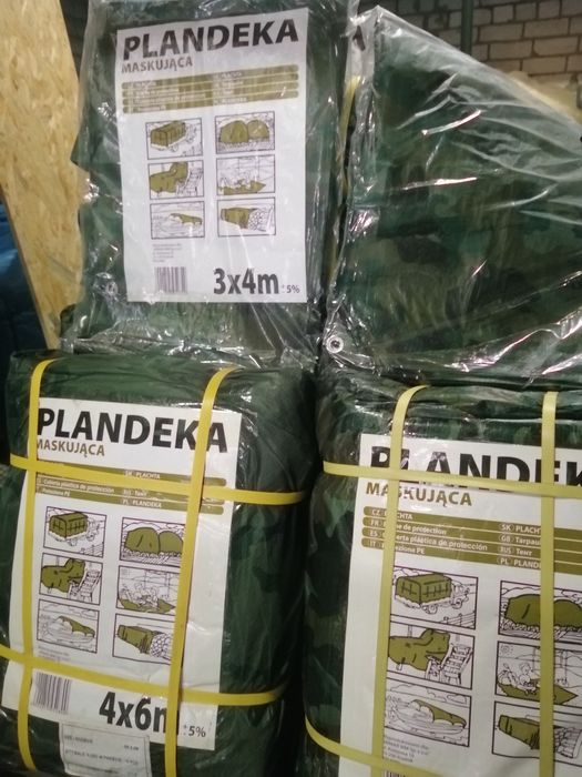 Тент, брезент Комуфляж (Хаки) Польша, усиленный край