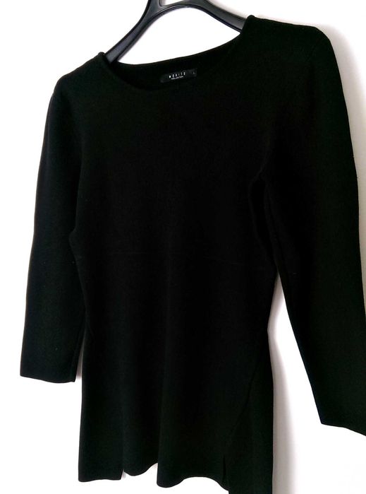 Czarna damska bluzka bluza sweter longsleeve długi rękaw gruba ciepła