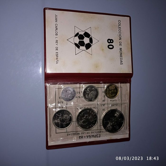 Carteira com 6 Moedas - Serie Numismática - Mundial de 82 - Espanha