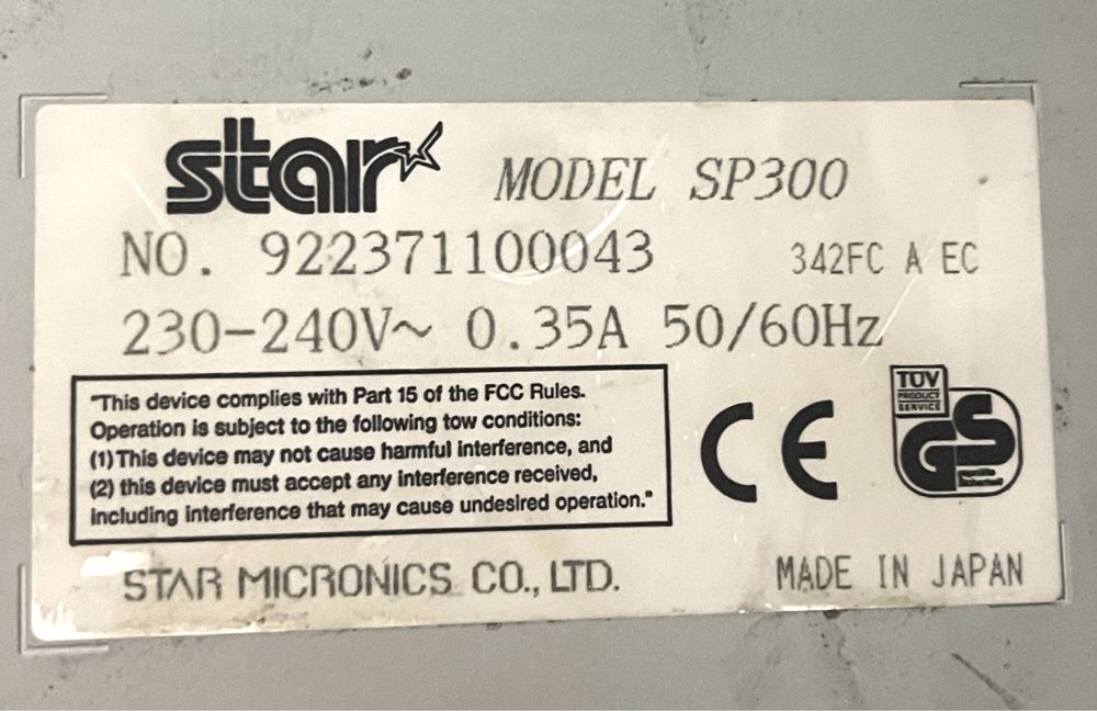 Star SP300 Printer435259308696545283