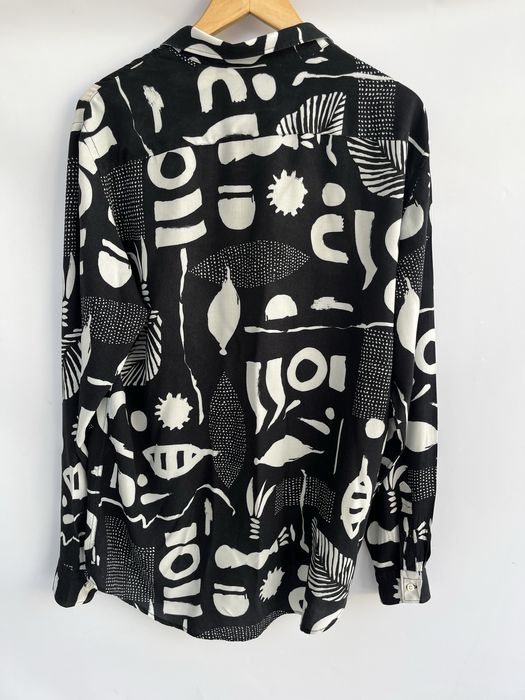 Camisa Zara com Padrão Preto e Branco
