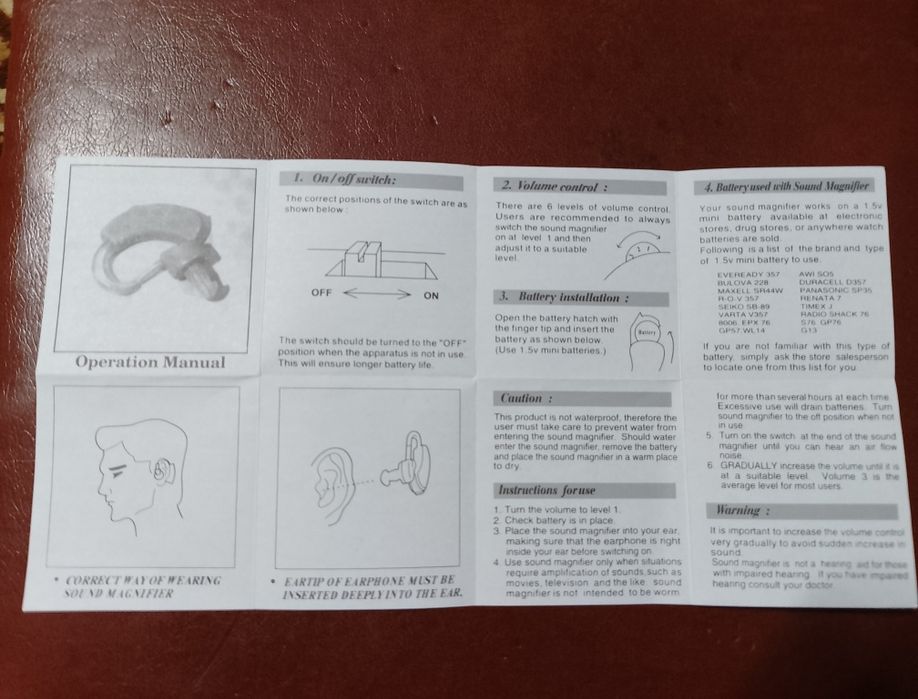 Слуховой аппарат для уха