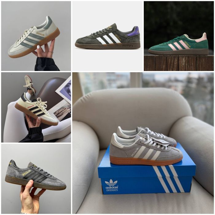 р36-45 Кросівки Adidas Spezial Handball Black Blue White Pink Brown