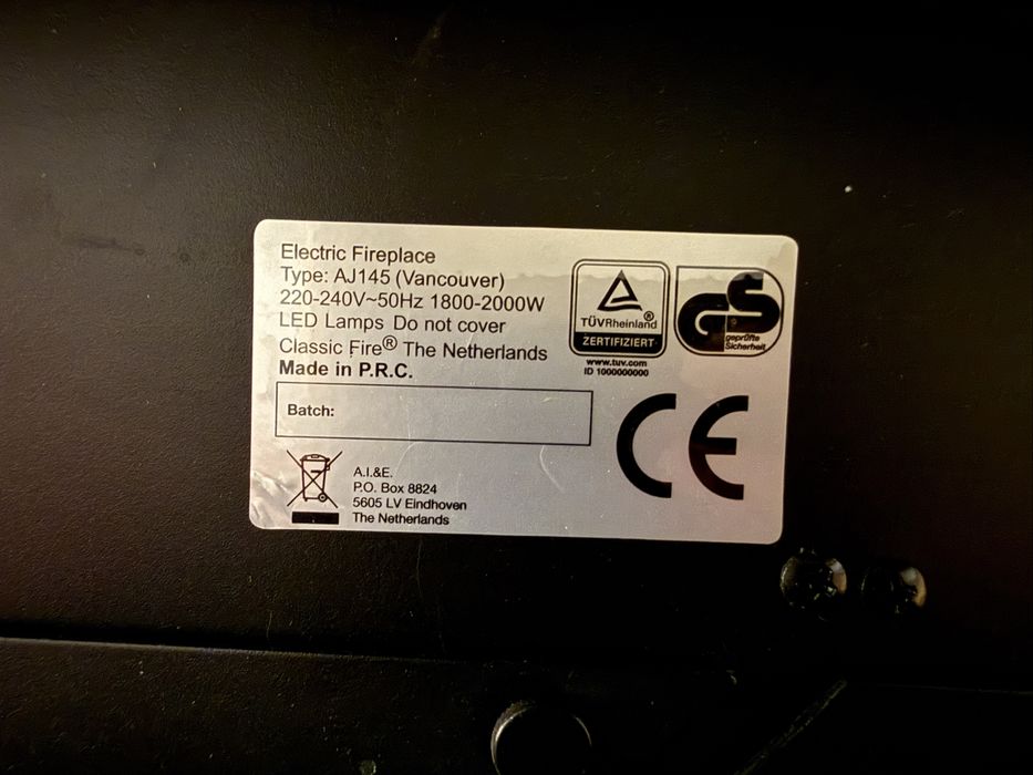 Kominek na święta! Biokominek elektryczny Vancouver AJ145 lampy LED