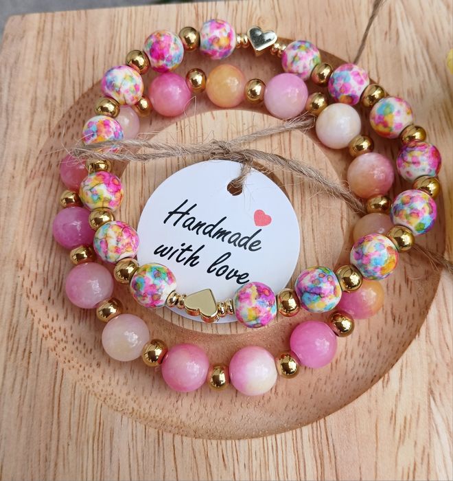 Bransoletki 2w1 z kamienia naturalnego Handmade