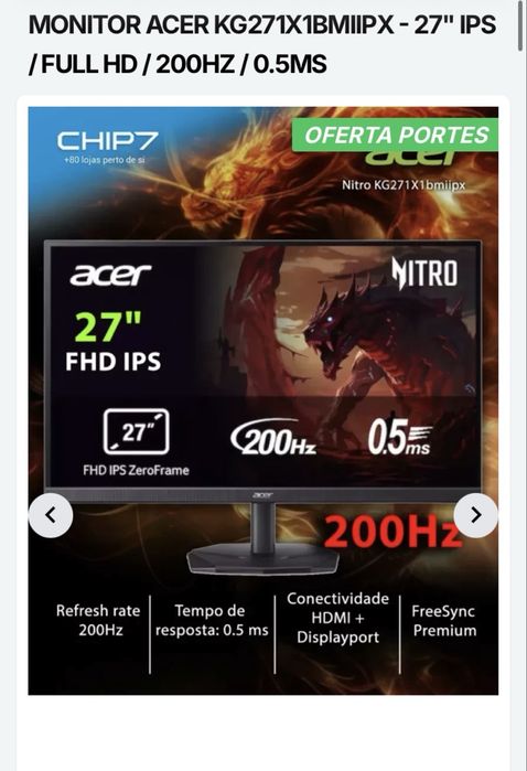 Monitor Acer 27 polegadas Garantia