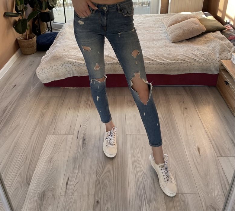 Spodnie jeansowe rurki obcisłe damskie jeansy dżinsy boyfriend