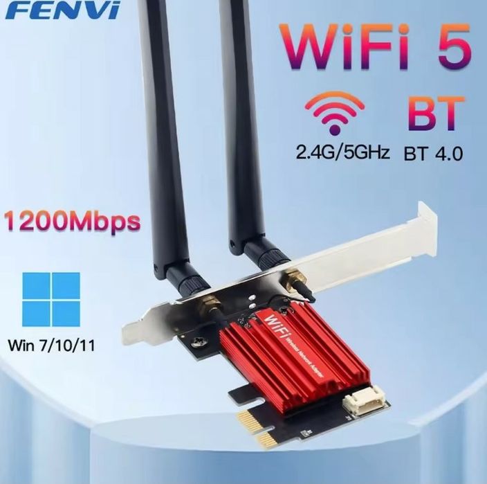 Новий Wi-Fi адаптер Fenvi AC1200 Мб/с PCI-E 2.4/5 Ghz + Bluetooth 4.0