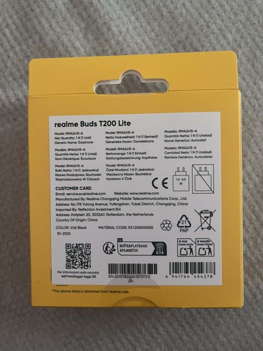 Słuchawki realme buds t200 lite