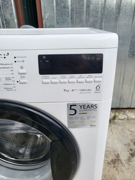 Whirlpool 7 kg 1000obr  pisemna gwarancja dostawa gratis dzisiaj